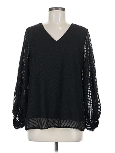 Pre-owned Unbranded Long Sleeve Blouse In Black