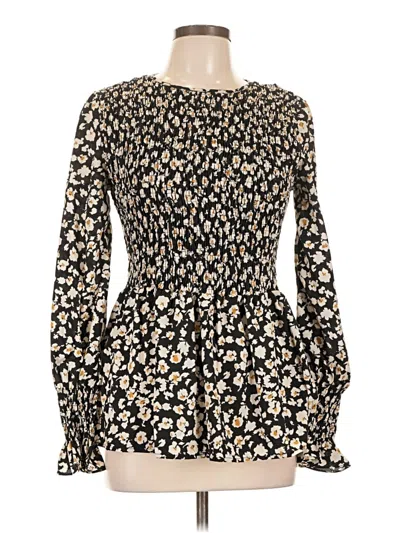 Pre-owned Unbranded Long Sleeve Blouse In Black