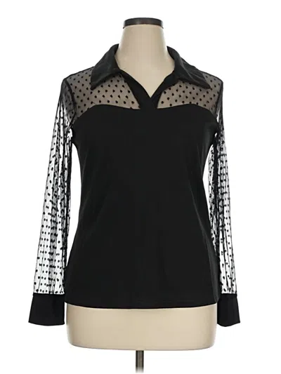 Pre-owned Unbranded Long Sleeve Blouse In Black