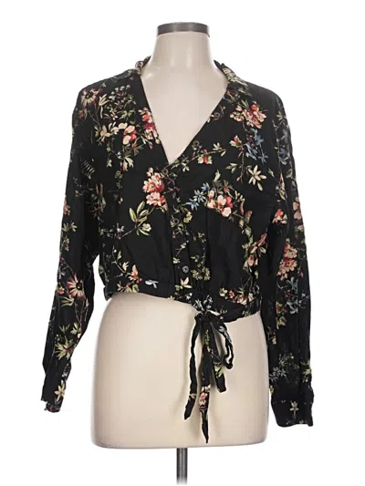 Pre-owned Unbranded Long Sleeve Blouse In Black