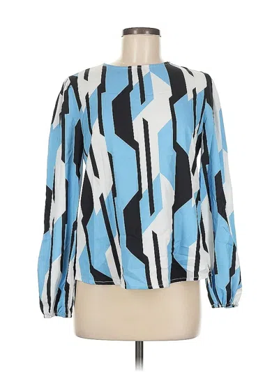 Pre-owned Unbranded Long Sleeve Blouse In Blue