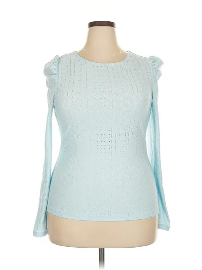 Pre-owned Unbranded Long Sleeve Blouse In Blue