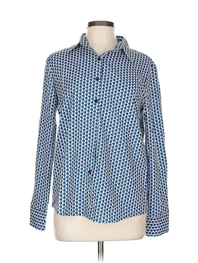 Pre-owned Unbranded Long Sleeve Blouse In Blue