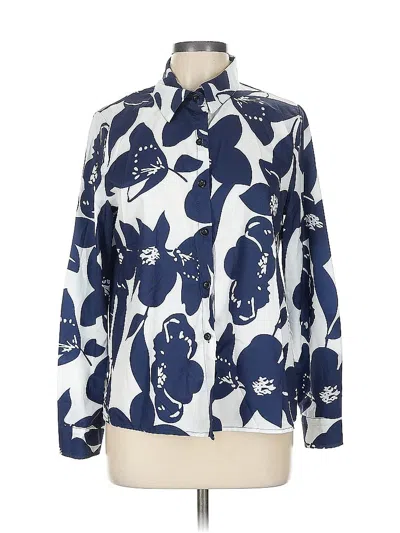 Pre-owned Unbranded Long Sleeve Blouse In Blue