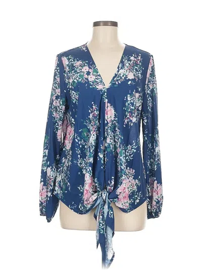 Pre-owned Unbranded Long Sleeve Blouse In Blue