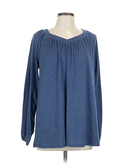 Pre-owned Unbranded Long Sleeve Blouse In Blue