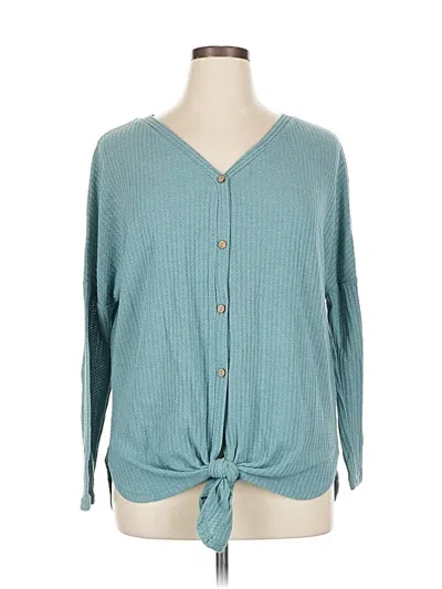 Pre-owned Unbranded Long Sleeve Blouse In Blue