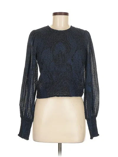 Pre-owned Unbranded Long Sleeve Blouse In Blue