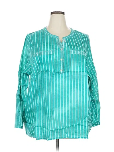 Pre-owned Unbranded Long Sleeve Blouse In Blue
