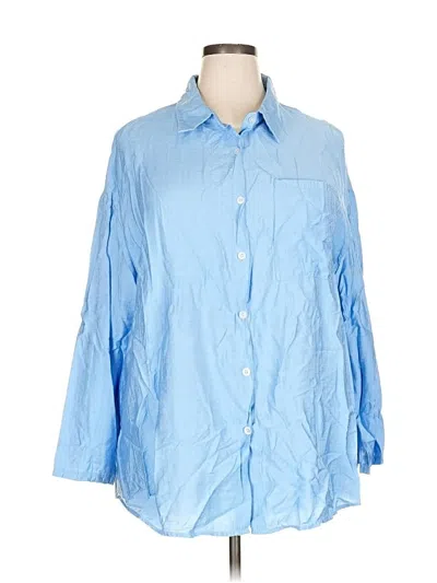 Pre-owned Unbranded Long Sleeve Blouse In Blue