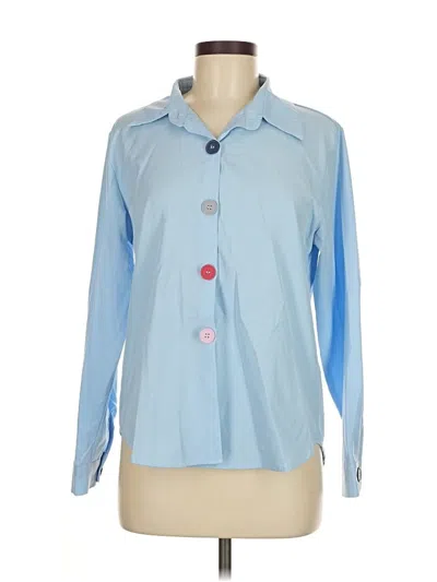 Pre-owned Unbranded Long Sleeve Blouse In Blue