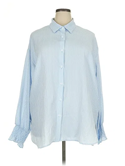 Pre-owned Unbranded Long Sleeve Blouse In Blue