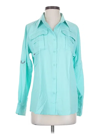 Pre-owned Unbranded Long Sleeve Blouse In Blue