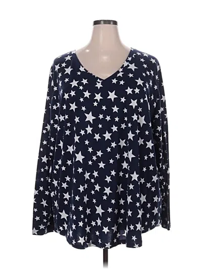 Pre-owned Unbranded Long Sleeve Blouse In Blue