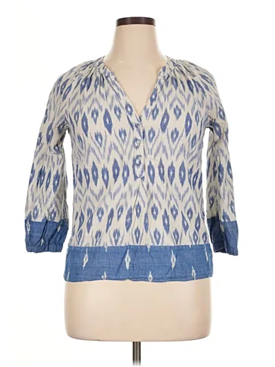 Pre-owned Unbranded Long Sleeve Blouse In Blue