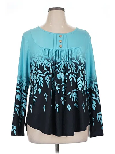Pre-owned Unbranded Long Sleeve Blouse In Blue