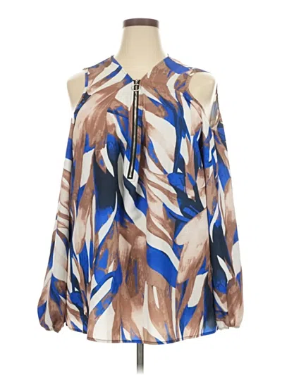 Pre-owned Unbranded Long Sleeve Blouse In Blue