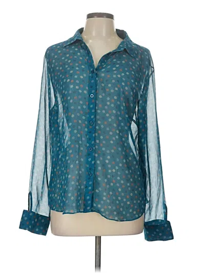Pre-owned Unbranded Long Sleeve Blouse In Blue