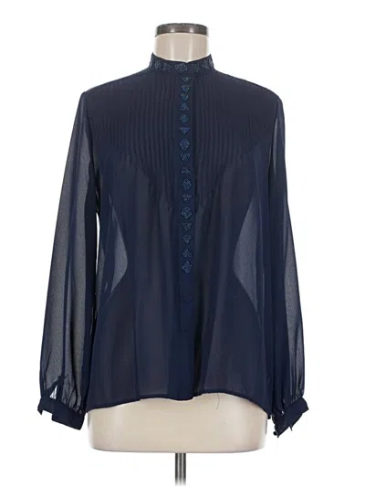 Pre-owned Unbranded Long Sleeve Blouse In Blue