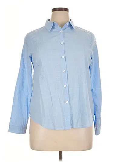 Pre-owned Unbranded Long Sleeve Blouse In Blue