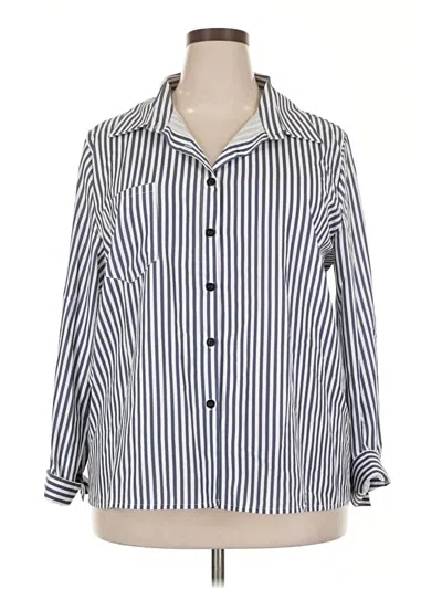 Pre-owned Unbranded Long Sleeve Blouse In Blue