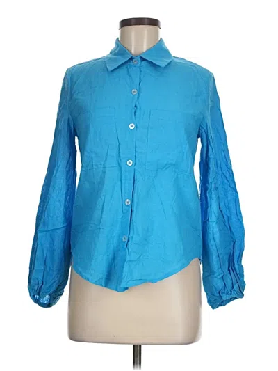Pre-owned Unbranded Long Sleeve Blouse In Blue