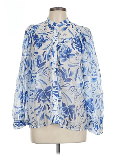 Pre-owned Unbranded Long Sleeve Blouse In Blue