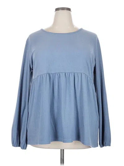 Pre-owned Unbranded Long Sleeve Blouse In Blue