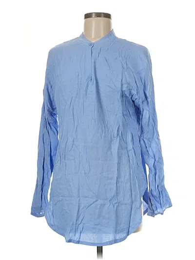Pre-owned Unbranded Long Sleeve Blouse In Blue