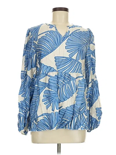 Pre-owned Unbranded Long Sleeve Blouse In Blue