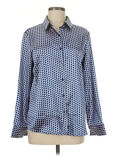 Pre-owned Unbranded Long Sleeve Blouse In Blue