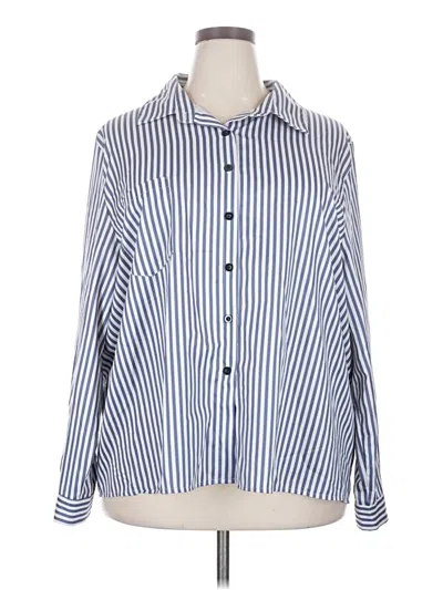 Pre-owned Unbranded Long Sleeve Blouse In Blue