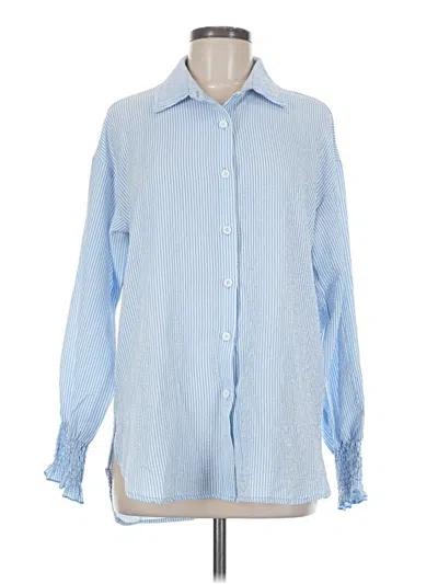 Pre-owned Unbranded Long Sleeve Blouse In Blue