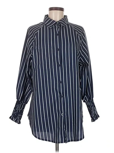 Pre-owned Unbranded Long Sleeve Blouse In Blue
