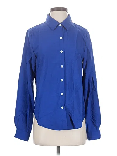Pre-owned Unbranded Long Sleeve Blouse In Blue