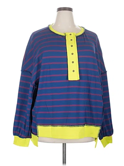 Pre-owned Unbranded Long Sleeve Blouse In Blue