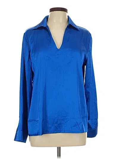 Pre-owned Unbranded Long Sleeve Blouse In Blue