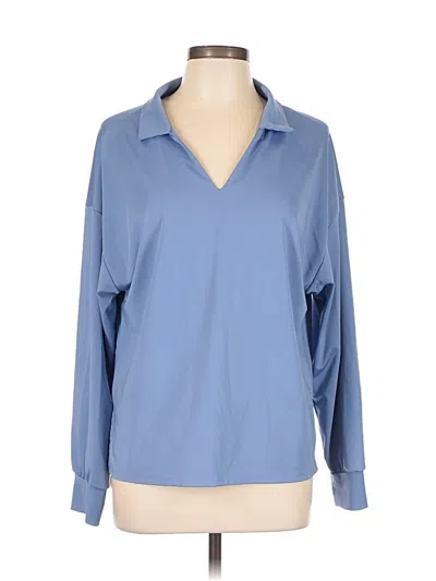 Pre-owned Unbranded Long Sleeve Blouse In Blue