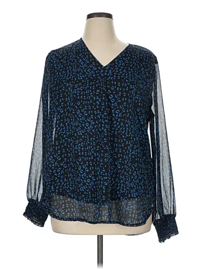 Pre-owned Unbranded Long Sleeve Blouse In Blue