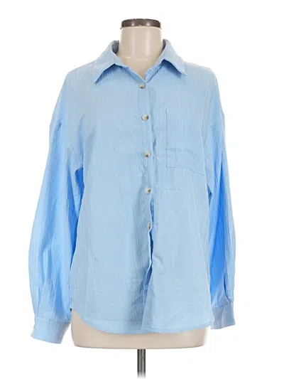Pre-owned Unbranded Long Sleeve Blouse In Blue