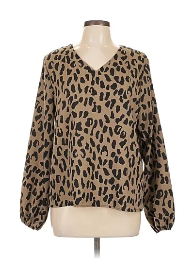 Pre-owned Unbranded Long Sleeve Blouse In Brown
