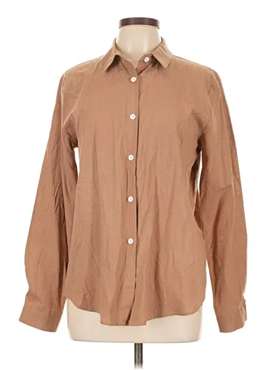 Pre-owned Unbranded Long Sleeve Blouse In Brown
