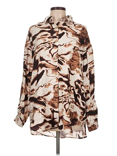 Pre-owned Unbranded Long Sleeve Blouse In Brown