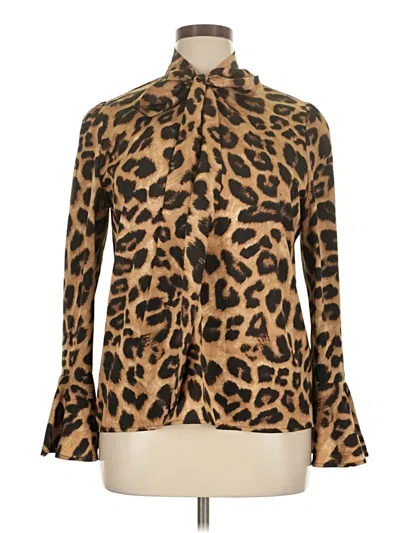 Pre-owned Unbranded Long Sleeve Blouse In Brown