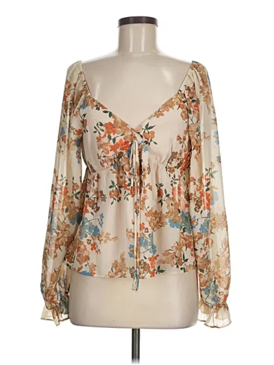 Pre-owned Unbranded Long Sleeve Blouse In Brown