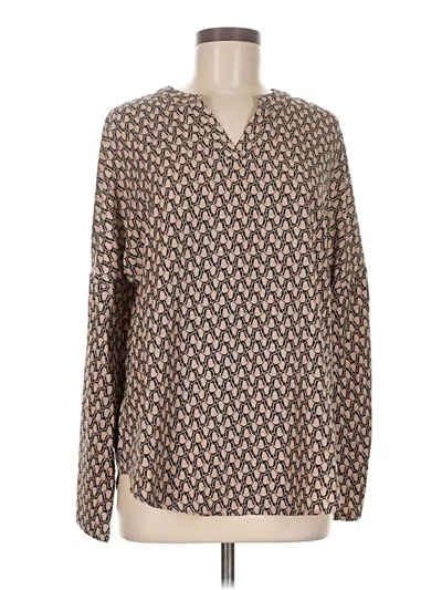 Pre-owned Unbranded Long Sleeve Blouse In Brown