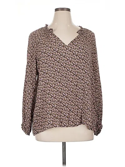 Pre-owned Unbranded Long Sleeve Blouse In Brown