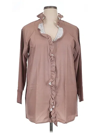 Pre-owned Unbranded Long Sleeve Blouse In Brown