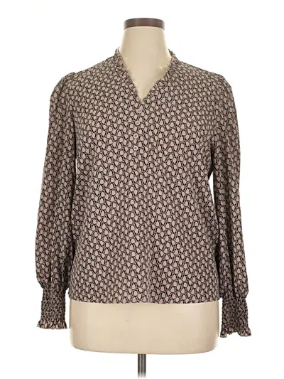 Pre-owned Unbranded Long Sleeve Blouse In Brown