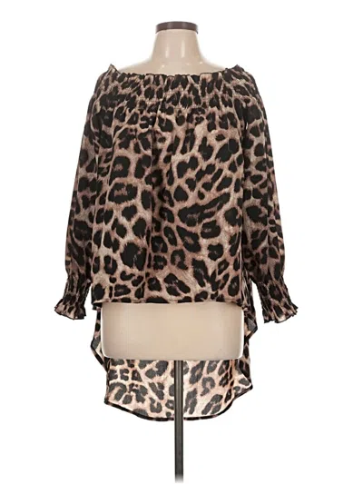 Pre-owned Unbranded Long Sleeve Blouse In Brown